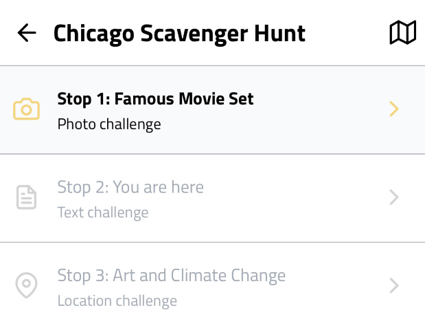 Sample Stops list
                                                of Chicago Scavenger
                                                Hunt crop